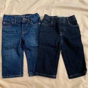 2 pairs boys 6/9 months jeans.